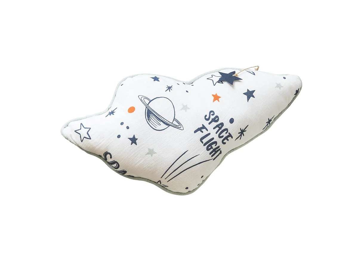 Coussin Déhoussable coton motif et forme Fusée - COMETE