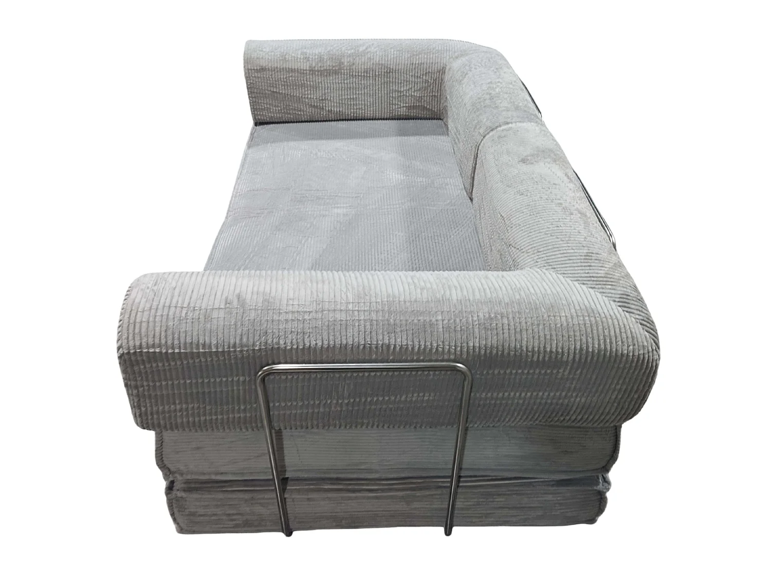 Sofá-cama Relax Nest de 2 lugares em veludo cotelê cinza claro, 182 cm