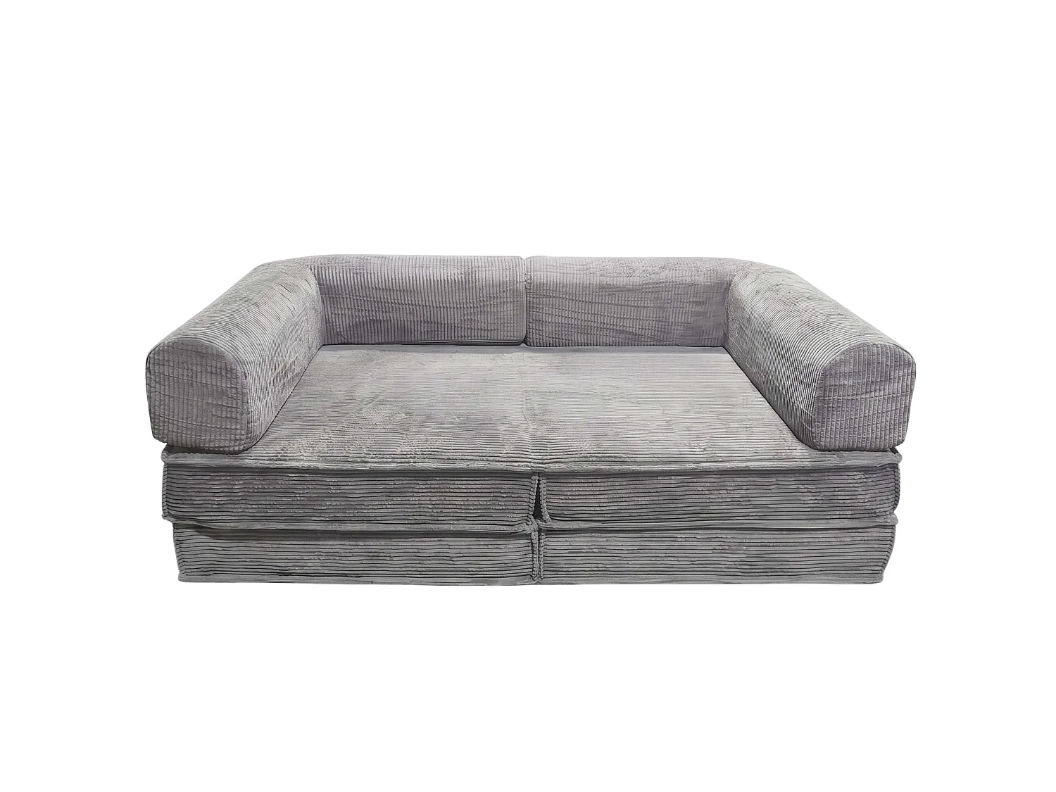 Sofá-cama Relax Nest de 2 lugares em veludo cotelê cinza claro, 182 cm