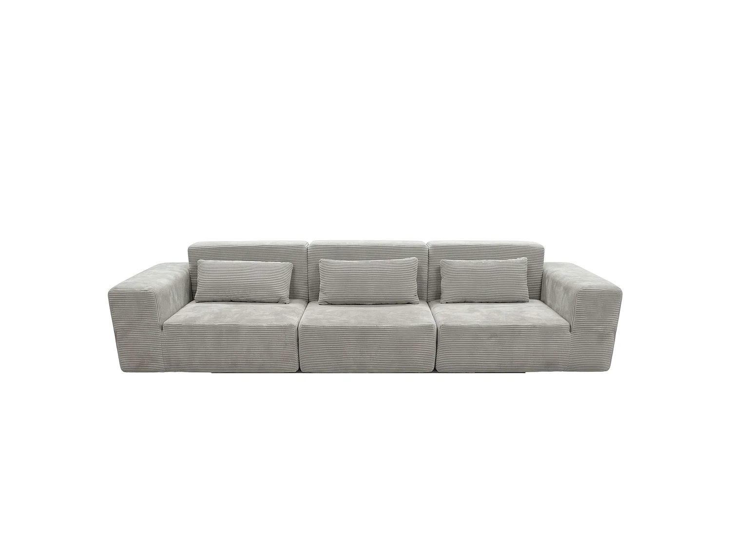 Sofá modular Horizon cinza claro de 3 lugares, 307 cm