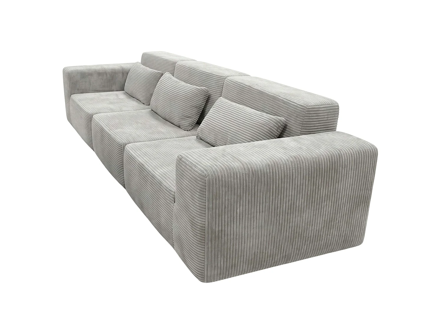 Sofá modular Horizon cinza claro de 3 lugares, 307 cm
