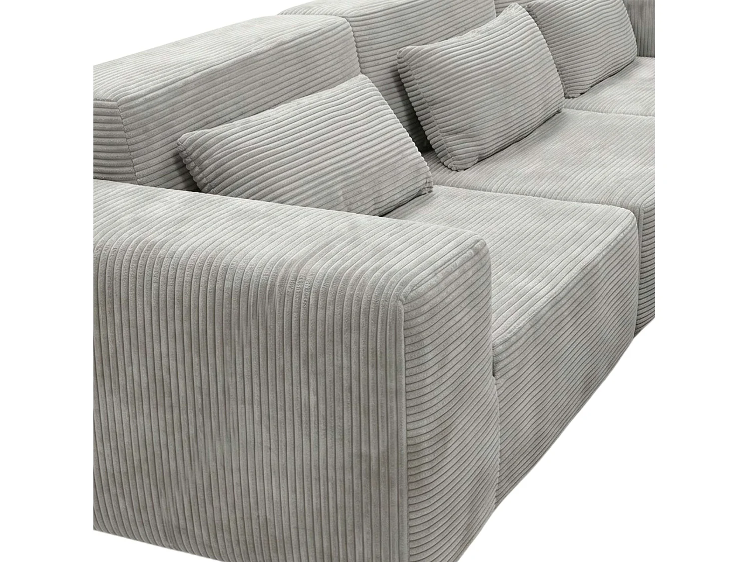 Sofá modular Horizon cinza claro de 3 lugares, 307 cm