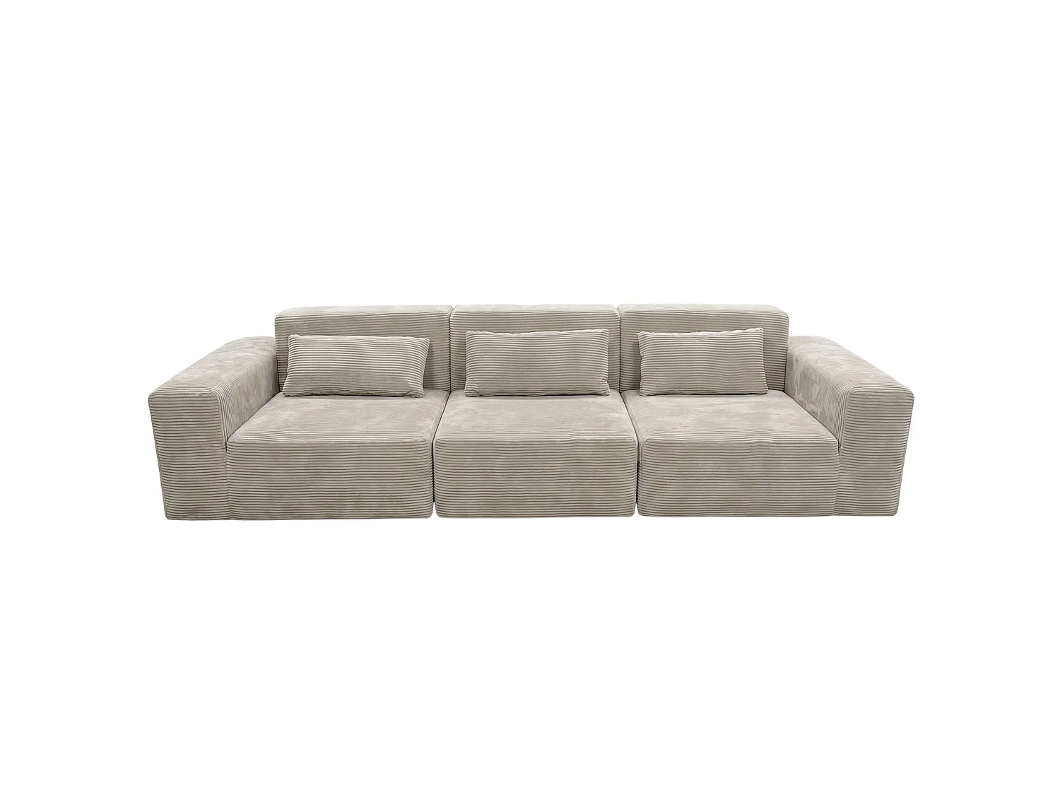 Sofá modular Horizon de 3 lugares, bege, densidade da espuma 307 cm