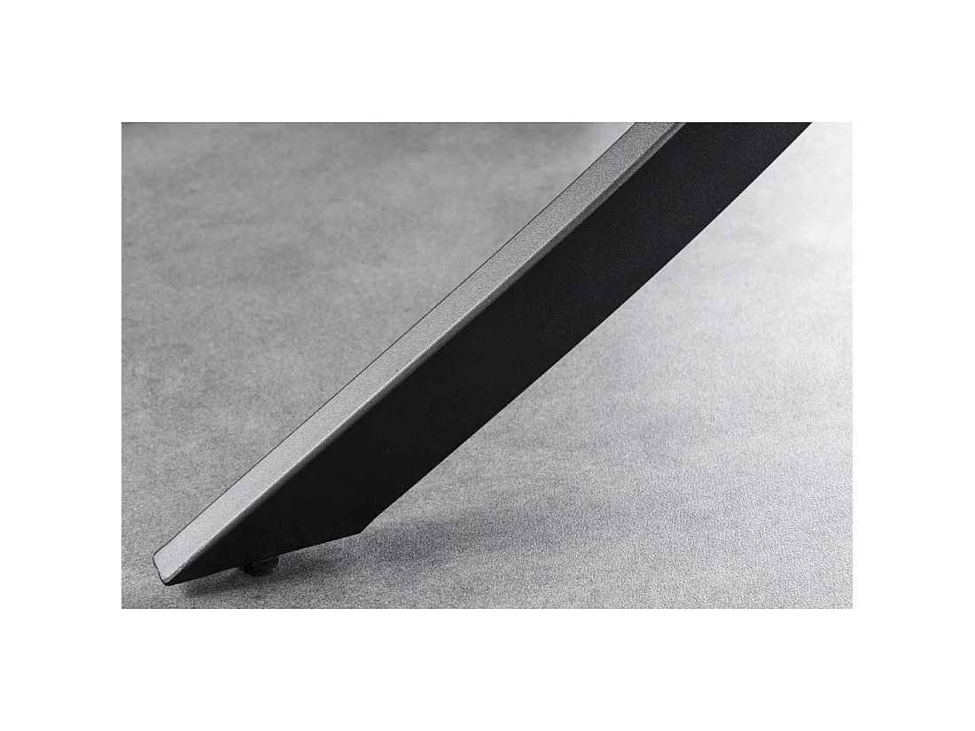 Table de salle à manger ronde ARAVIS 120 cm – Céramique grise et piètement métal noir sculptural
