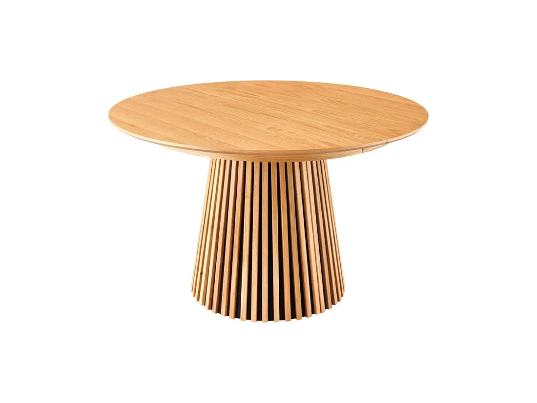 Table ronde extensible KANOVA 120 à 160 à 200 cm aspect chêne clair