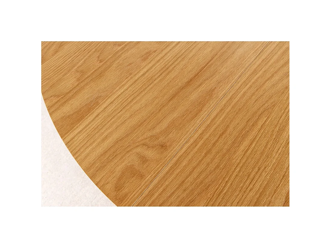 Table ronde extensible KANOVA 120 à 160 à 200 cm aspect chêne clair
