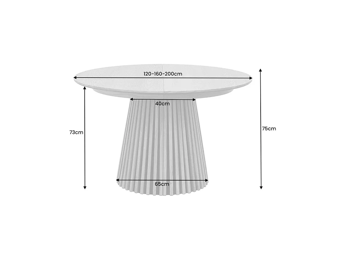 Table de salle à manger extensible KANOVA 120-160-200 cm – Table ronde effet bois foncé avec pieds sculptés