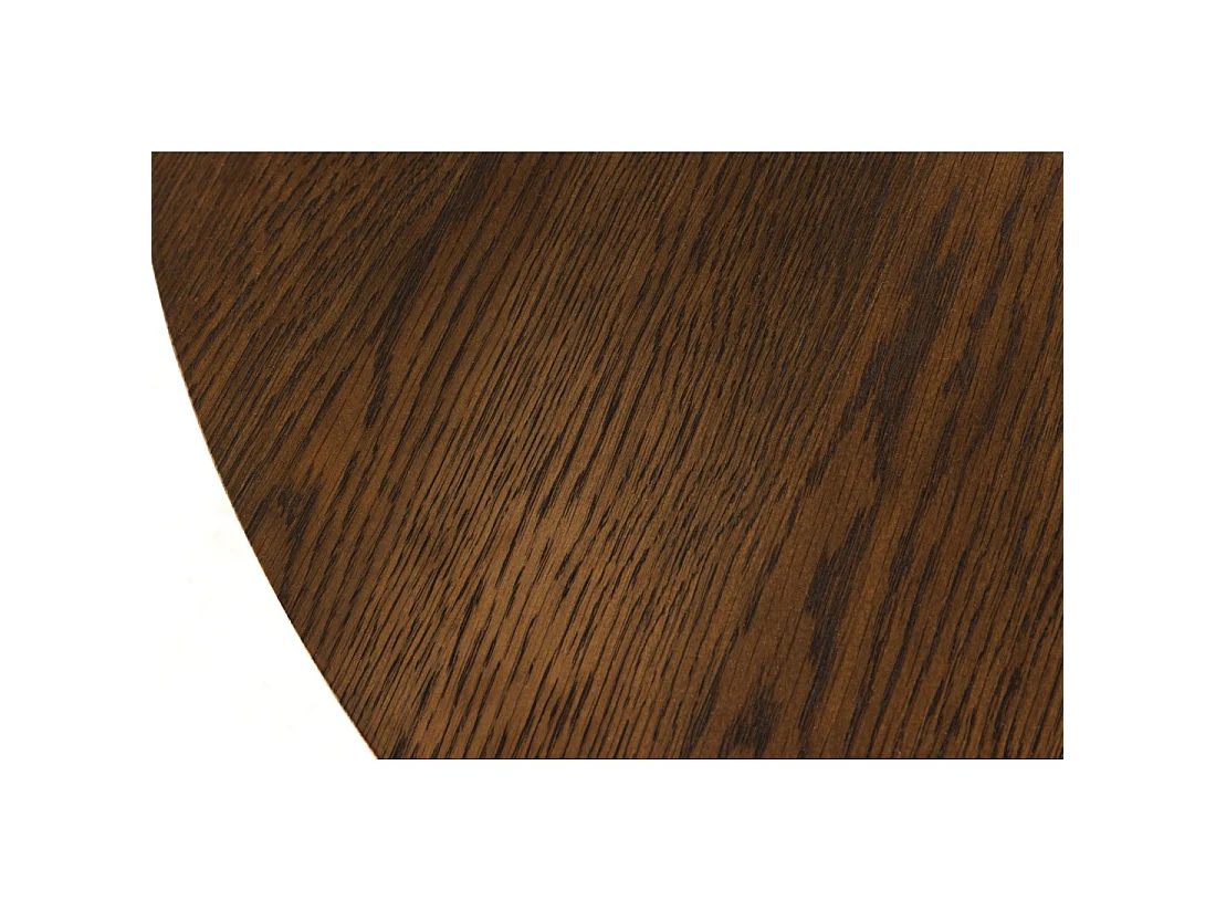 Table de salle à manger extensible KANOVA 120-160-200 cm – Table ronde effet bois foncé avec pieds sculptés