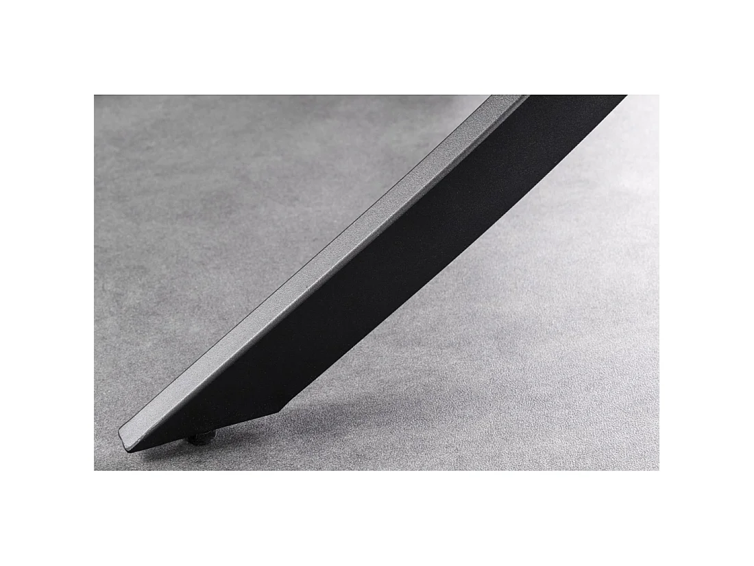 Table de salle à manger ronde ARAVIS 120 cm – Céramique effet marbre gris et piètement métal noir design