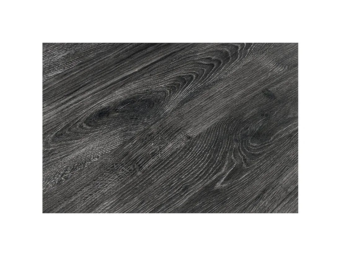 Table de salle à manger RIVET 160 cm aspect bois gris et métal noir