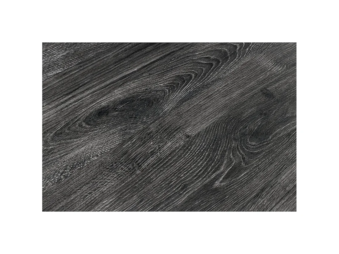 Table de salle à manger RIVET 180 cm aspect bois gris et métal noir