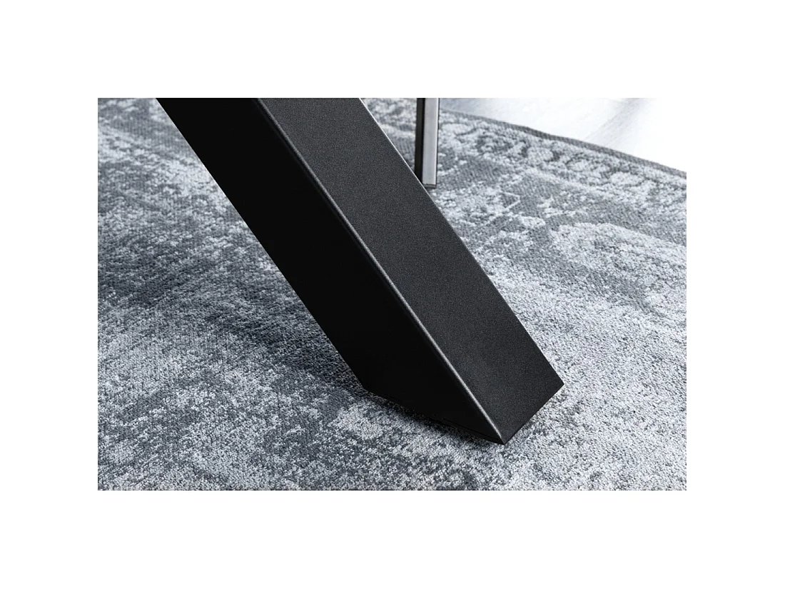 Table de salle à manger RIVET 180 cm aspect bois gris et métal noir