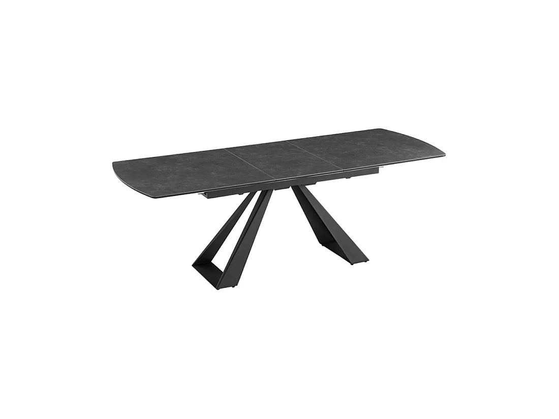 Mesa de comedor extensible OBLIKA 180-230 cm – Cerámica negra y metal