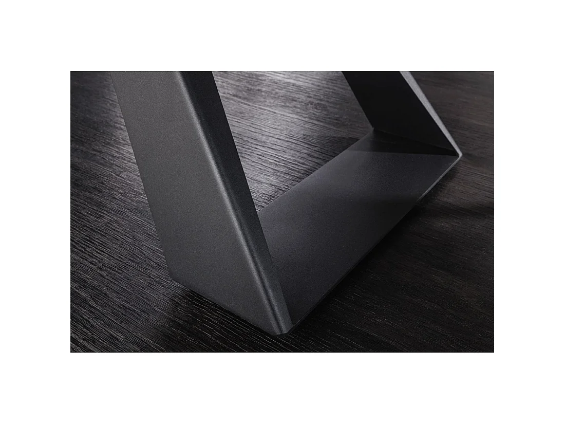 Mesa de comedor extensible OBLIKA 180-230 cm – Cerámica negra y metal