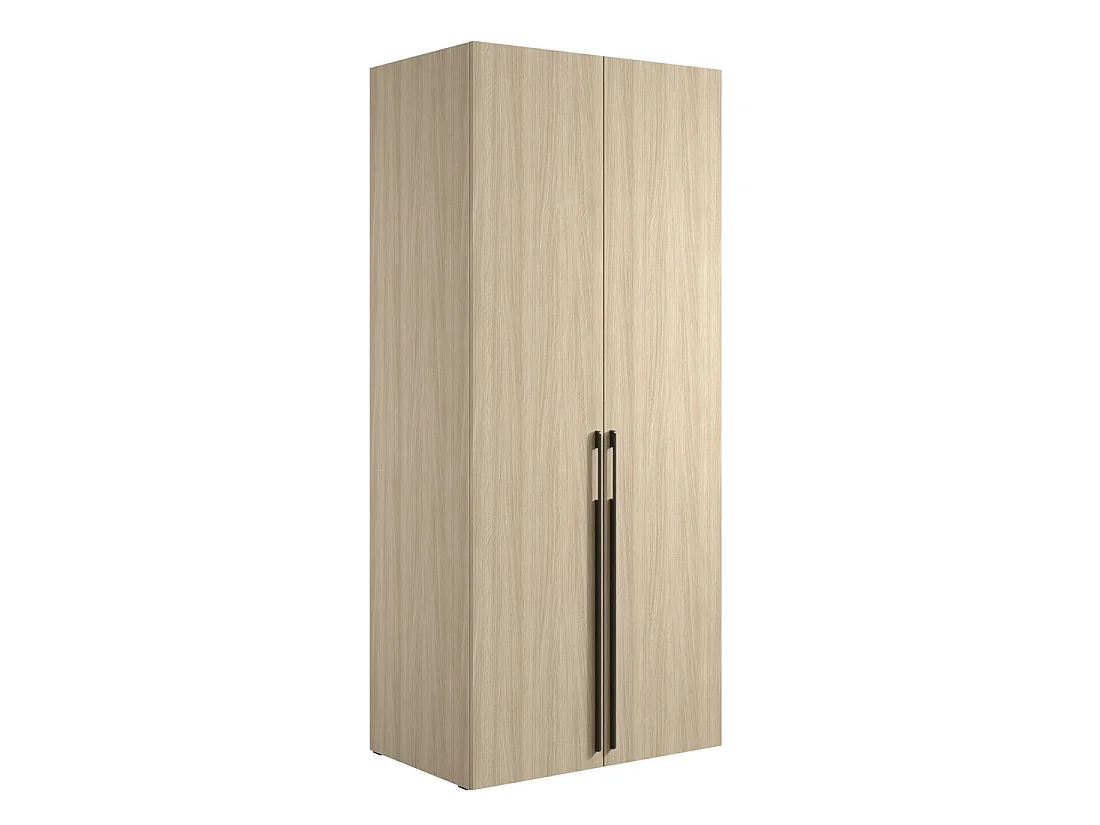 Armario SORIA 90 cm roble y negro - 2 puertas batientes