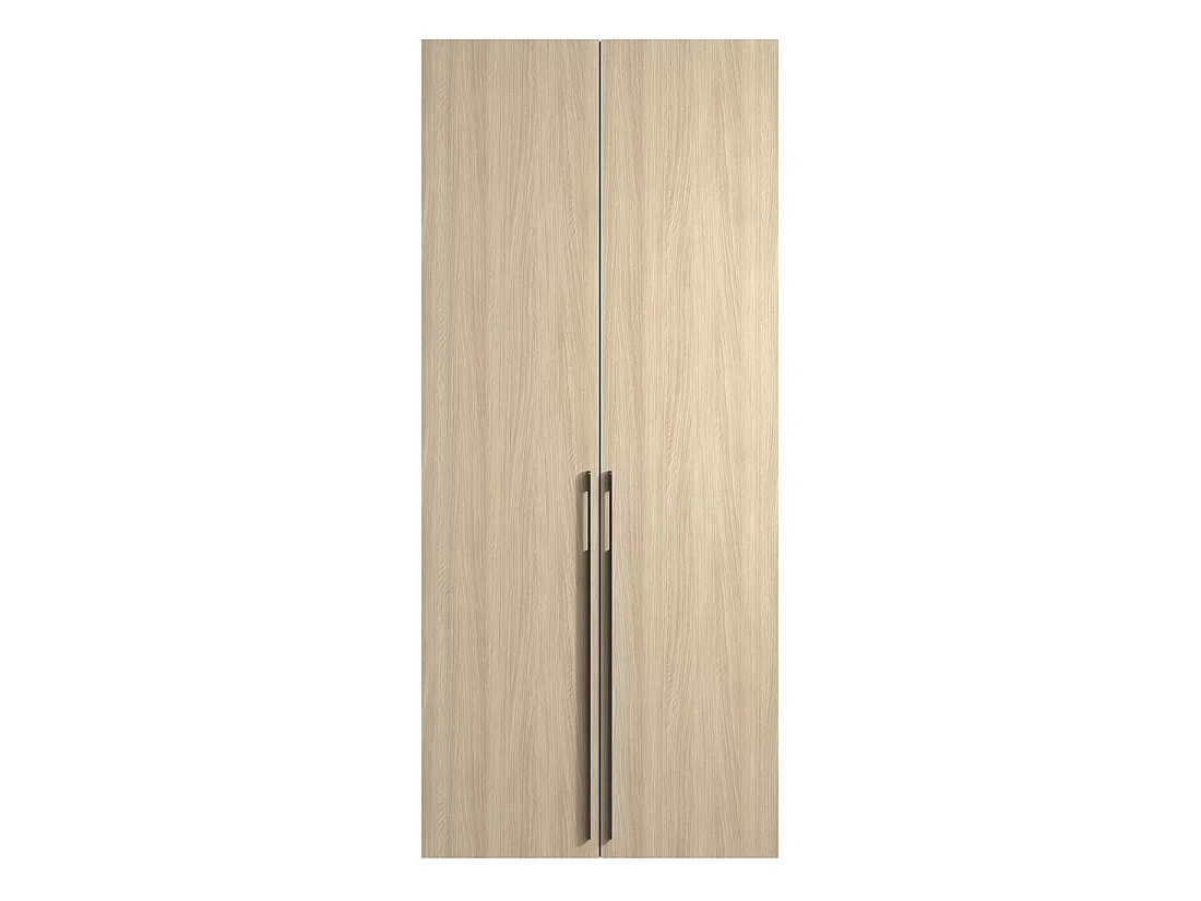 Armario SORIA 90 cm roble y negro - 2 puertas batientes
