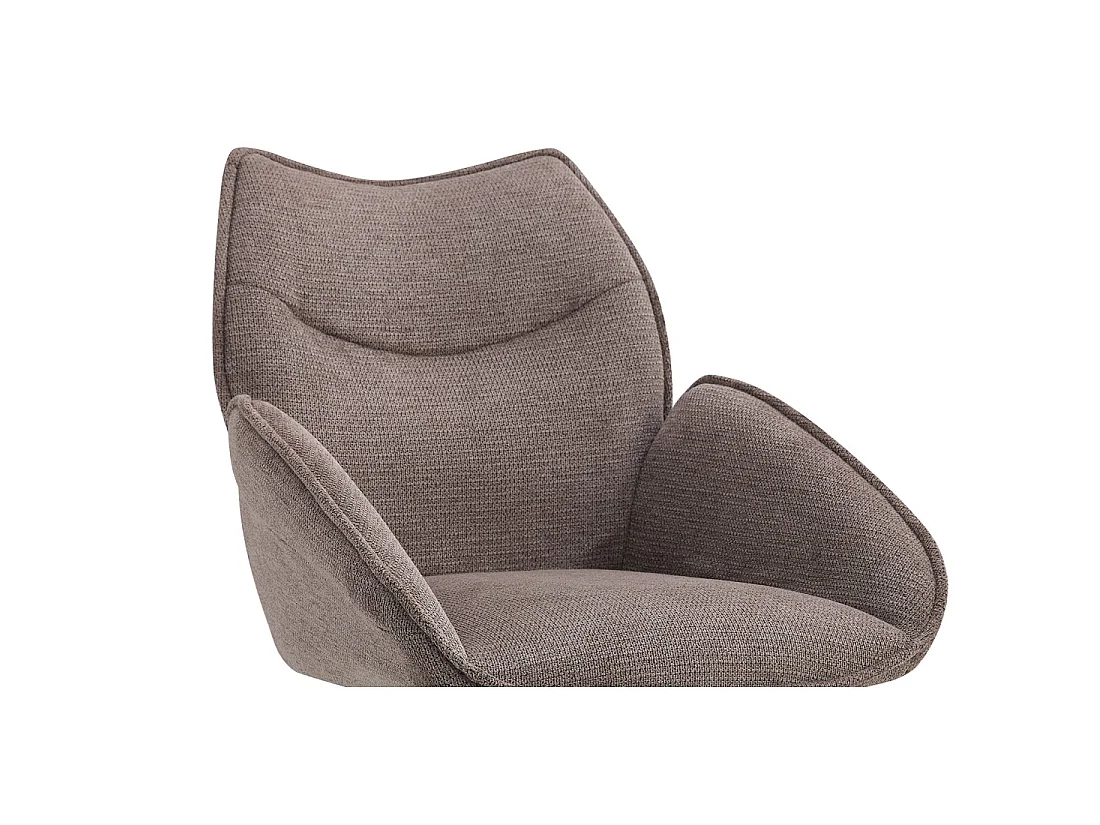 Drehbarer Esszimmerstuhl MOOREA – Braun Stoff – Schwarze Metallbeine – Höhe 90 cm – Design-/Industriestil