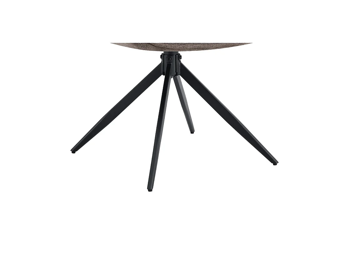 Drehbarer Esszimmerstuhl MOOREA – Braun Stoff – Schwarze Metallbeine – Höhe 90 cm – Design-/Industriestil