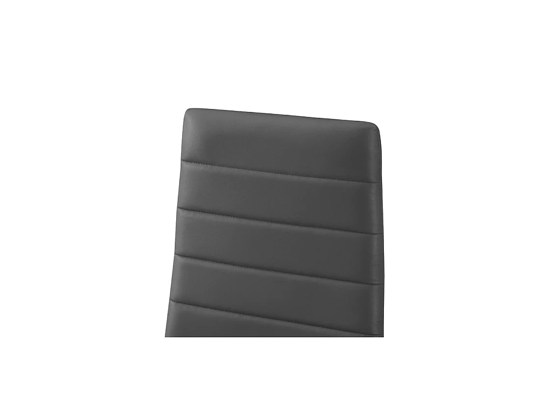 Set von 4 KEIZO Esszimmerstühlen – Modernes Design – Schwarze Metallbeine – Graue PU-Beschichtung