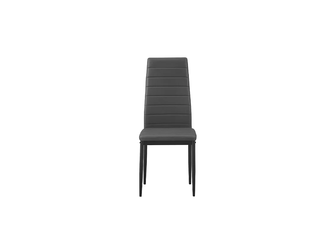 Set von 4 KEIZO Esszimmerstühlen – Modernes Design – Schwarze Metallbeine – Graue PU-Beschichtung