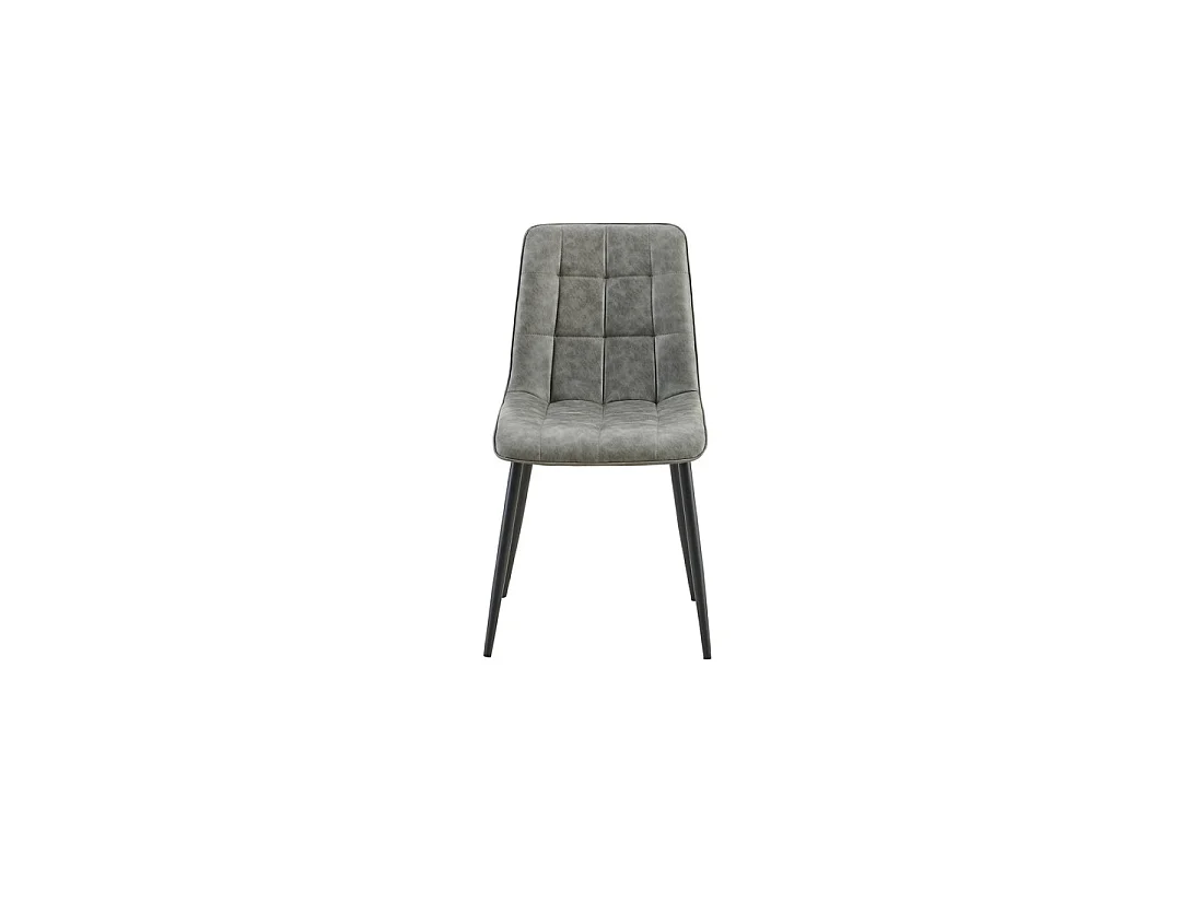Set von 4 Stühlen MIREA – Grau – Zeitloses Design – Metallbeine – Sitzfläche aus pflegeleichtem PU