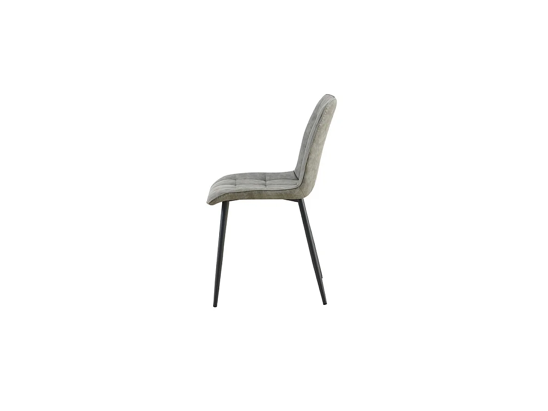 Set von 4 Stühlen MIREA – Grau – Zeitloses Design – Metallbeine – Sitzfläche aus pflegeleichtem PU