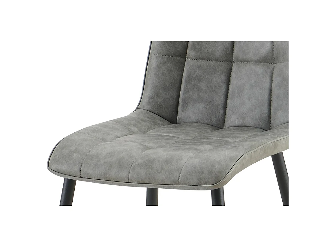 Set von 4 Stühlen MIREA – Grau – Zeitloses Design – Metallbeine – Sitzfläche aus pflegeleichtem PU