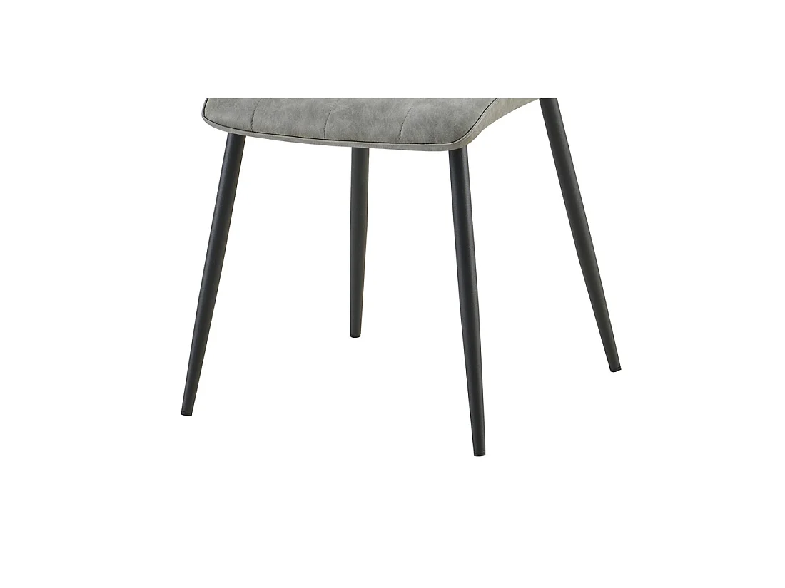 Set von 4 Stühlen MIREA – Grau – Zeitloses Design – Metallbeine – Sitzfläche aus pflegeleichtem PU