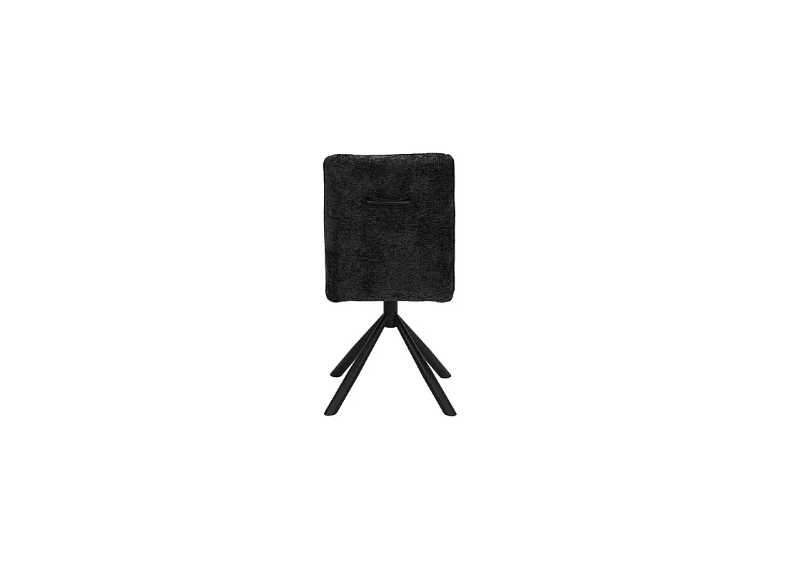 Draaibare eetkamerstoel DANIEL - Donkergrijze stof - Zwarte metalen poten - Hoogte 96,5 cm - Design/industriële stijl