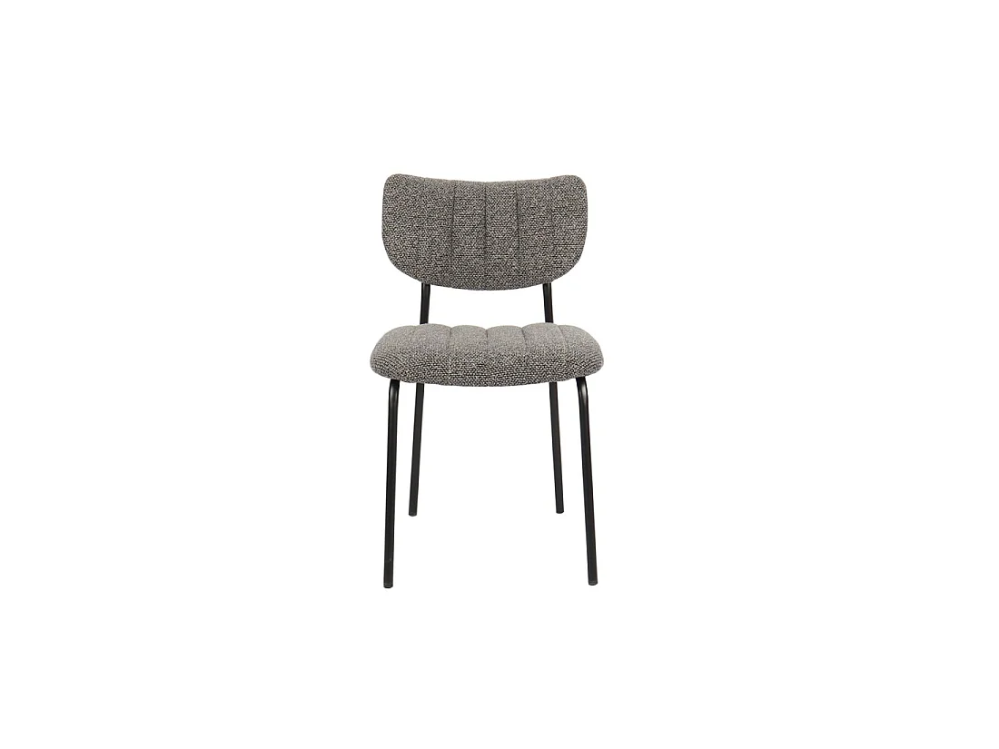 Set van 2 stoelen NORAYA – Donkergrijze stof – Compact ontwerp – Metalen poten – Hedendaagse elegantie