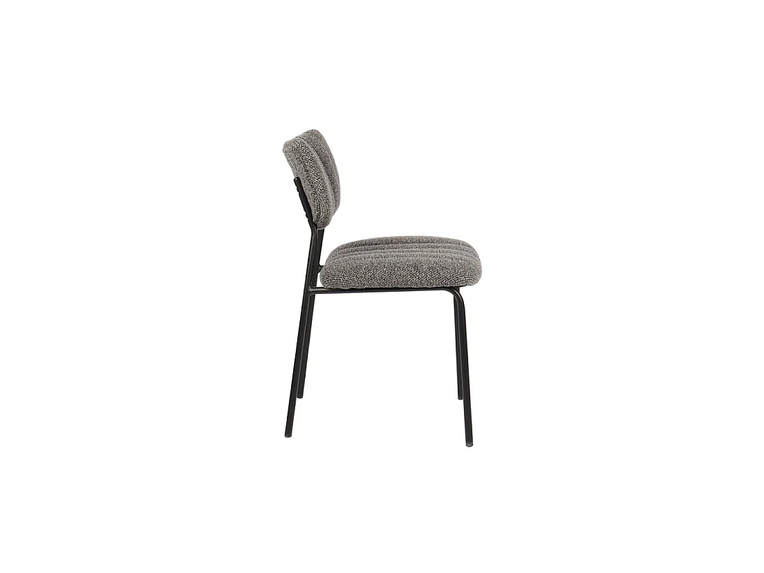 Set van 2 stoelen NORAYA – Donkergrijze stof – Compact ontwerp – Metalen poten – Hedendaagse elegantie