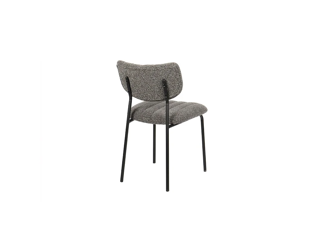 Set van 2 stoelen NORAYA – Donkergrijze stof – Compact ontwerp – Metalen poten – Hedendaagse elegantie