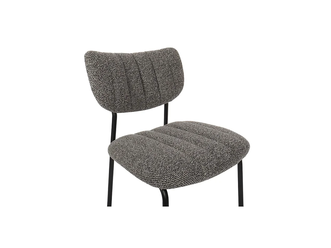 Set van 2 stoelen NORAYA – Donkergrijze stof – Compact ontwerp – Metalen poten – Hedendaagse elegantie