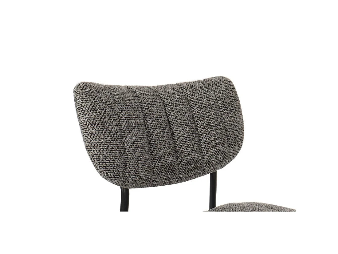 Set van 2 stoelen NORAYA – Donkergrijze stof – Compact ontwerp – Metalen poten – Hedendaagse elegantie