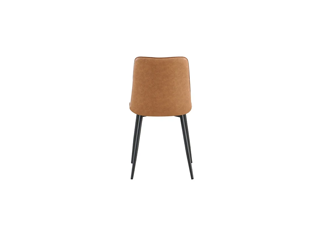 Set von 4 Stühlen MIREA – Cognac – Zeitloser Stil – Metallbeine – PU-Beschichtung, leicht zu reinigen
