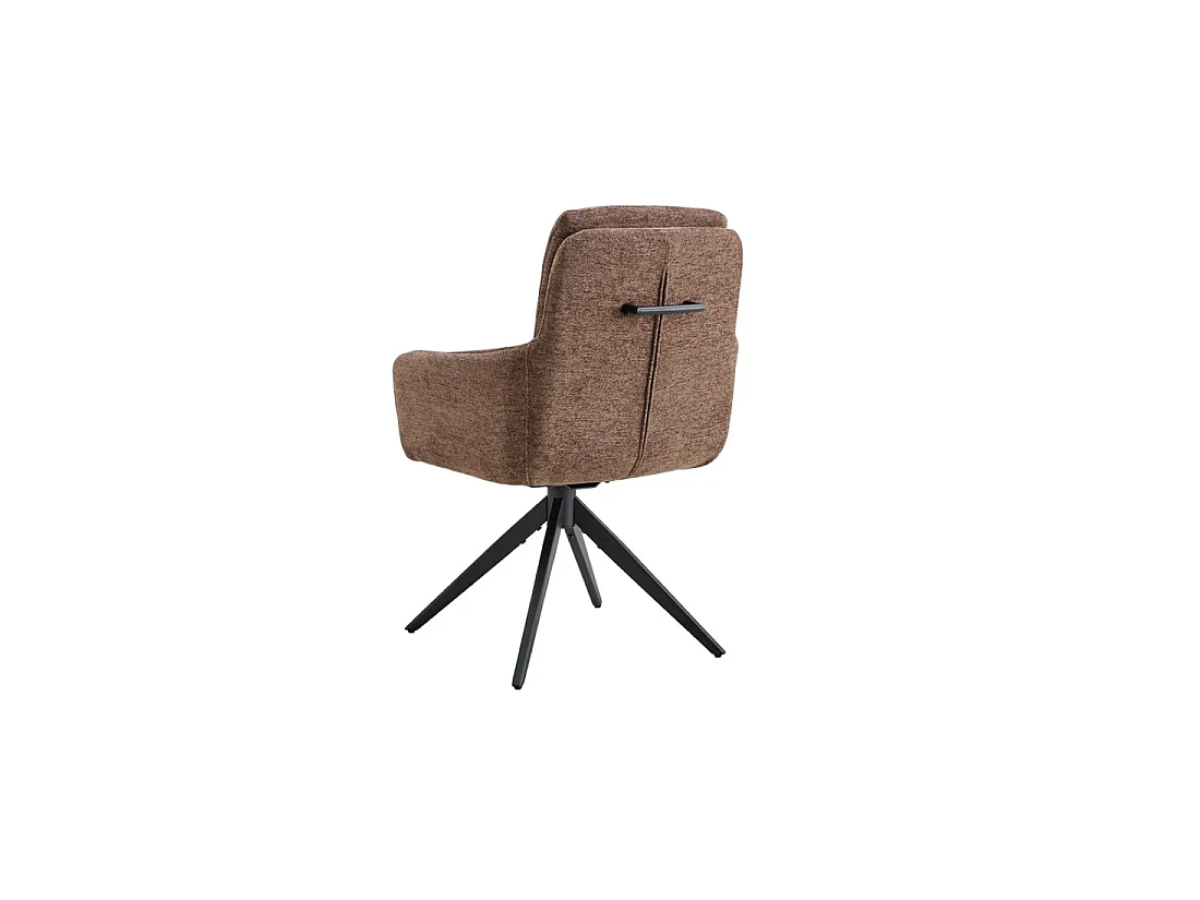 Lot de 2 fauteuils KAVINA – Tissu brun – Pieds métal – Avec accoudoirs – Design chaleureux et intemporel