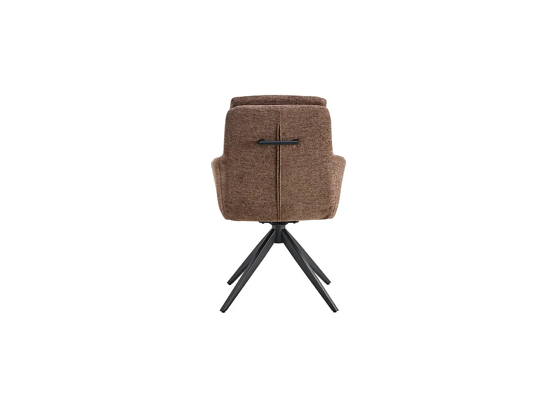 Lot de 2 fauteuils KAVINA – Tissu brun – Pieds métal – Avec accoudoirs – Design chaleureux et intemporel