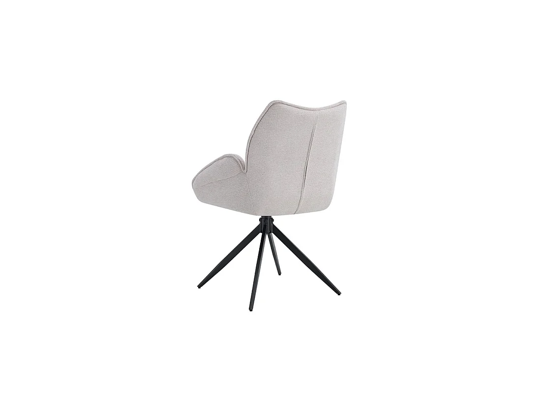 Drehbarer Esszimmerstuhl MOOREA – Beigefarbener Stoff – Schwarze Metallbeine – Höhe 90 cm – Design-/Industriestil