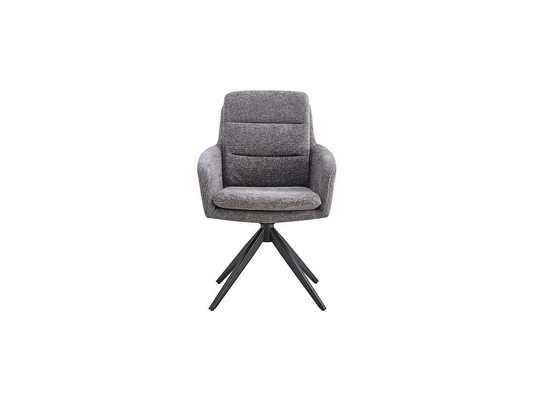 Set van 2 KAVINA fauteuils - Donkergrijze stof - Metalen poten - Met armleuningen - Elegant en omhullend ontwerp
