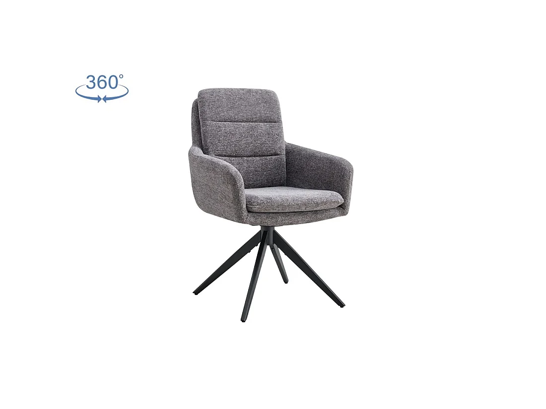 Set van 2 KAVINA fauteuils - Donkergrijze stof - Metalen poten - Met armleuningen - Elegant en omhullend ontwerp