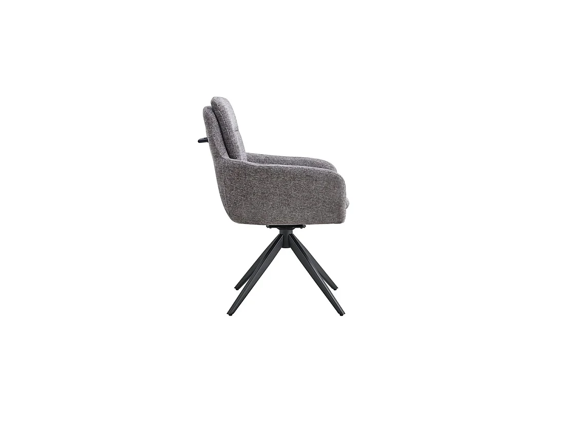 Set van 2 KAVINA fauteuils - Donkergrijze stof - Metalen poten - Met armleuningen - Elegant en omhullend ontwerp