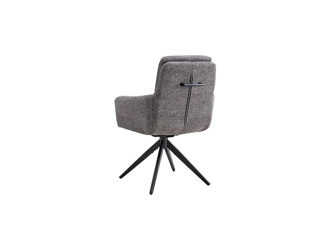Set van 2 KAVINA fauteuils - Donkergrijze stof - Metalen poten - Met armleuningen - Elegant en omhullend ontwerp