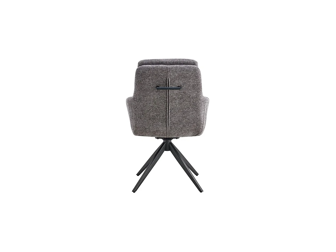 Set van 2 KAVINA fauteuils - Donkergrijze stof - Metalen poten - Met armleuningen - Elegant en omhullend ontwerp