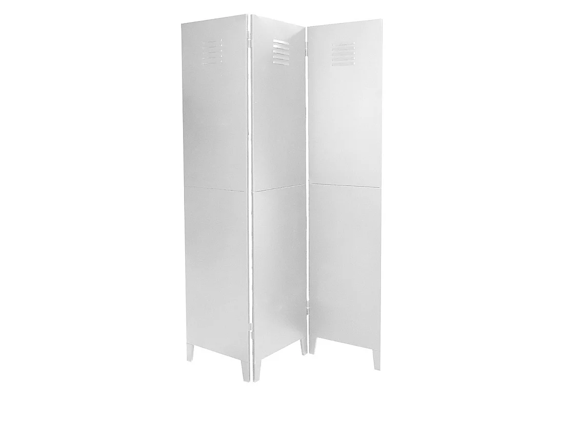Metall Paravent 3 Paneele im Industriestil, Farbe Weiß. Kollektion LOFT