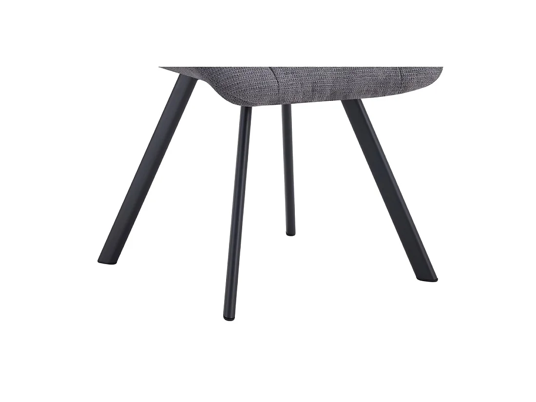 Set van 2 stoelen VELMIA - Donkergrijze stof - Metalen poten - Compact ontwerp - Moderne en sobere elegantie