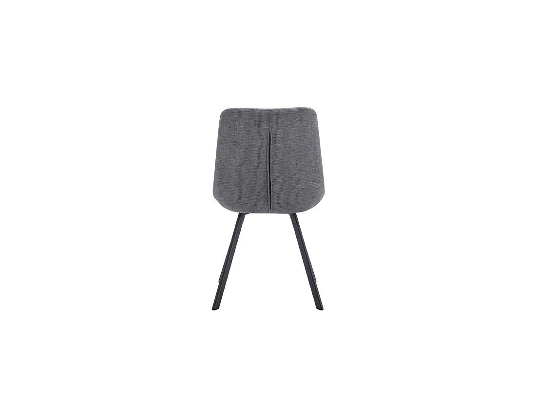 Set van 2 stoelen VELMIA - Donkergrijze stof - Metalen poten - Compact ontwerp - Moderne en sobere elegantie