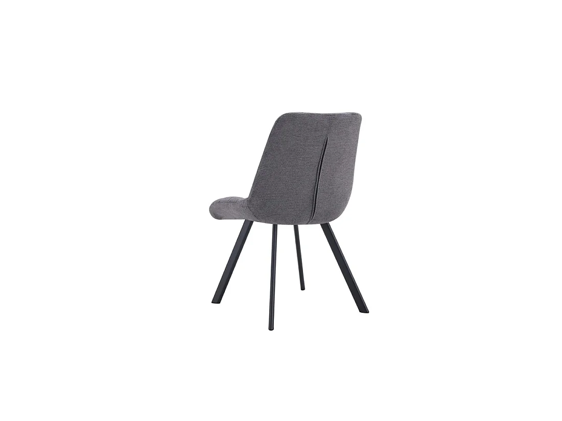 Set van 2 stoelen VELMIA - Donkergrijze stof - Metalen poten - Compact ontwerp - Moderne en sobere elegantie