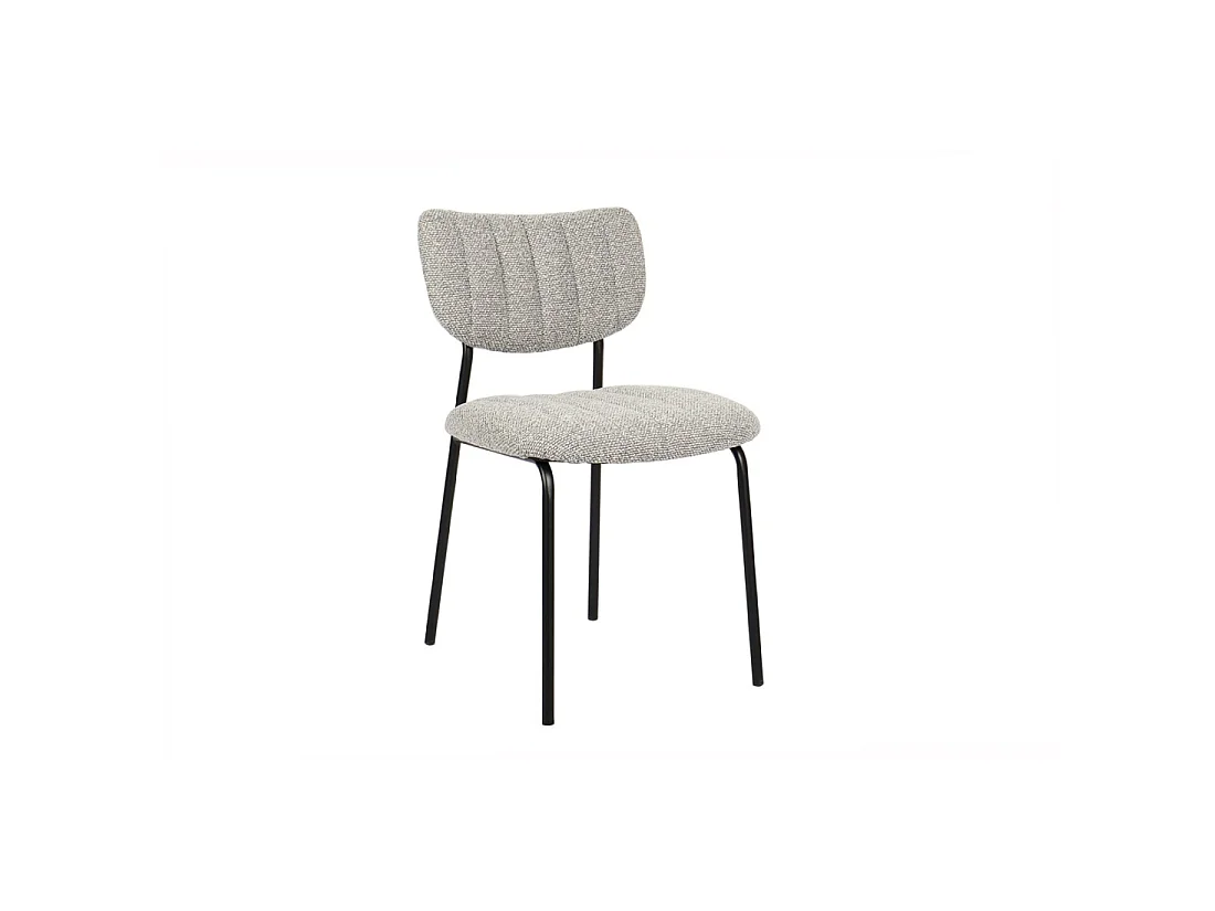 Set van 2 stoelen NORAYA - Lichtgrijze stof - Metalen poten - Compact ontwerp - Moderne en strakke elegantie