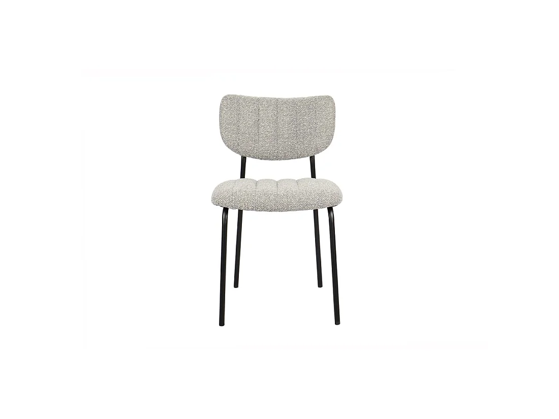 Set van 2 stoelen NORAYA - Lichtgrijze stof - Metalen poten - Compact ontwerp - Moderne en strakke elegantie