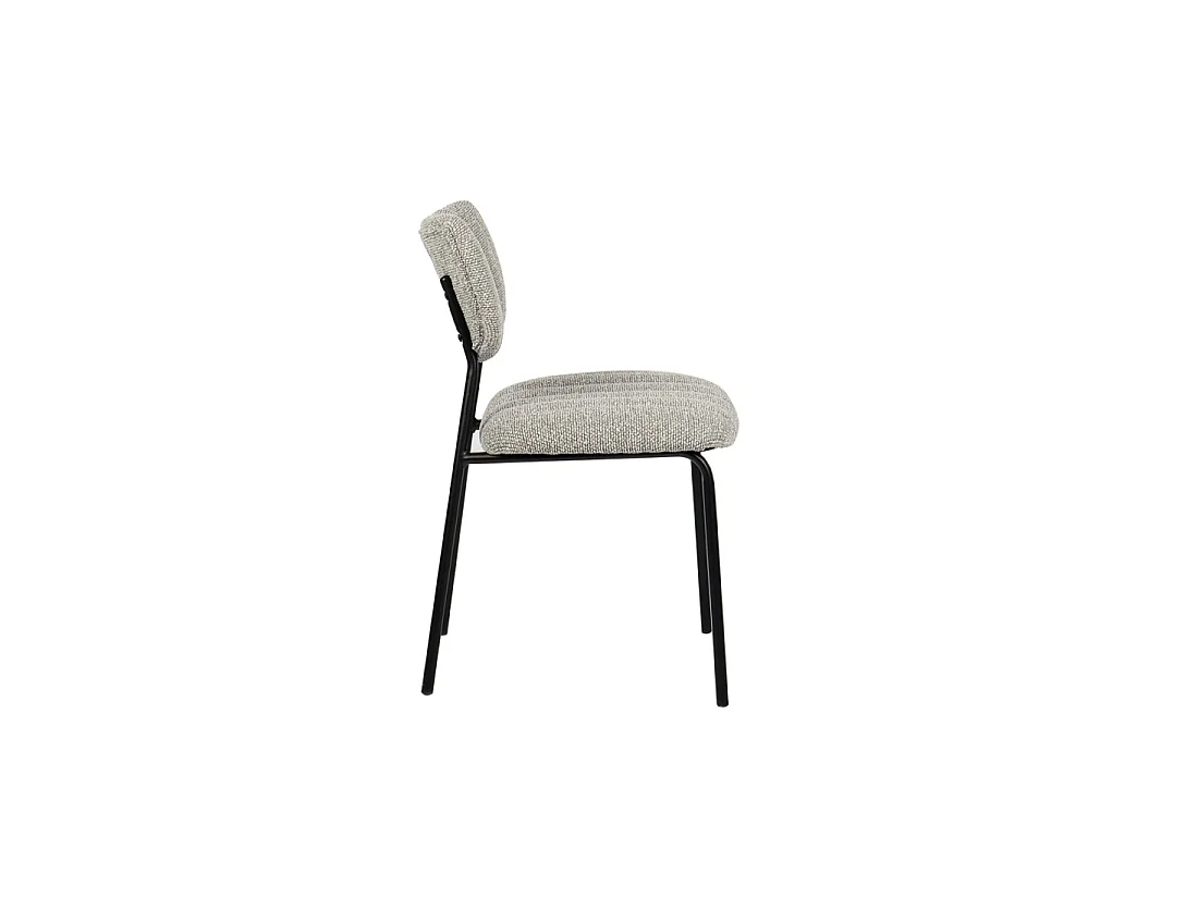 Set van 2 stoelen NORAYA - Lichtgrijze stof - Metalen poten - Compact ontwerp - Moderne en strakke elegantie